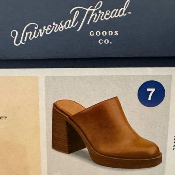 Tess Platform Mule Heels - Universal Thread Tan Size 7 NWT - Picture 5 of 10